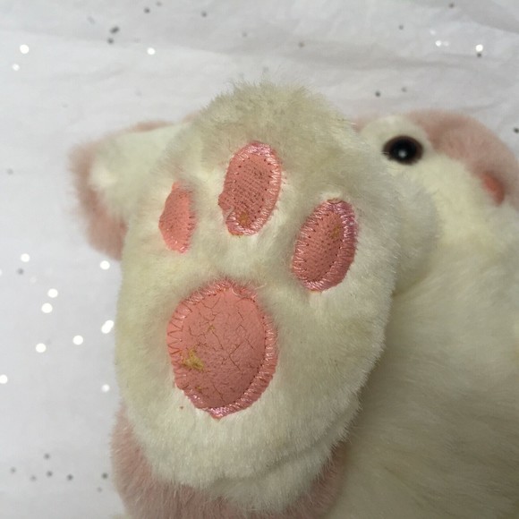 Vintage Chosun Intenational Pink White Bunny Plush Stuffed Animal 7" Floppy Ears - Picture 6 of 12